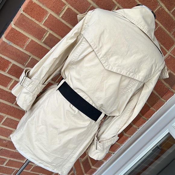 Kaufmanfranco tan khaki 3/4 sleeve trench coat - Picture 5 of 9